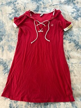 Sperry Red Asymmetrical Sailor Lace-Up Dress